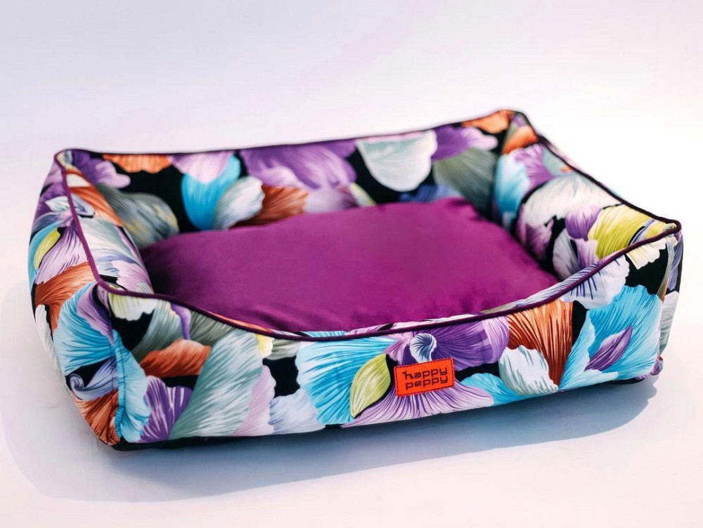 Лежак для собак і котів Happy Peppy (Хеппі Пеппі) Flowerbed 45х60 см, Фіолетовий Запоріжжя - фото 2