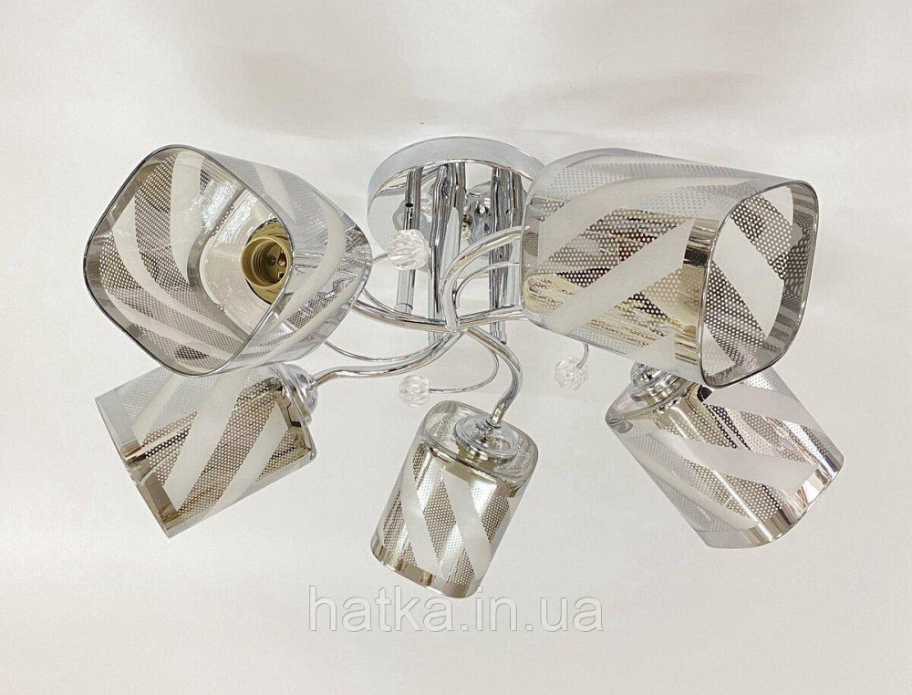 Люстра стельова на 5 плафонів 6247E/5 Хром Київ - фото 1