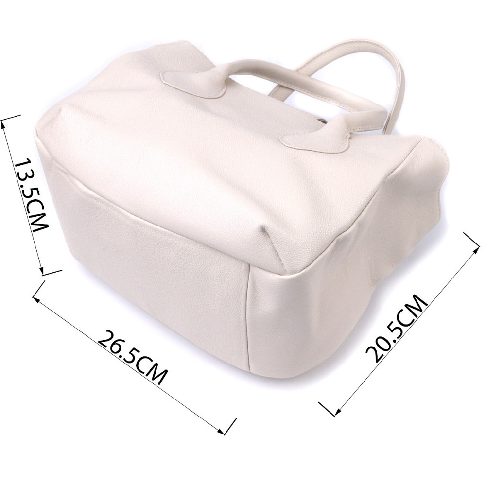 Ділова жіноча сумка з двома ручками з натуральної шкіри Shvigel 22830 Бежева Київ - фото 10