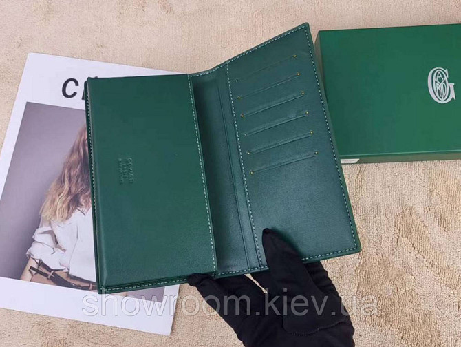 Мужской бумажник с отделением для телефона Goyard (099) Lux green Киев - изображение 4