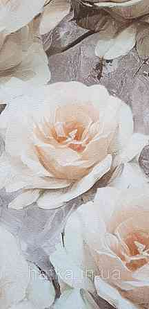 Обои виниловые на флизелине Sintra Adria метровые цветы розы крупные бежевые терракотовые коричневые Киев