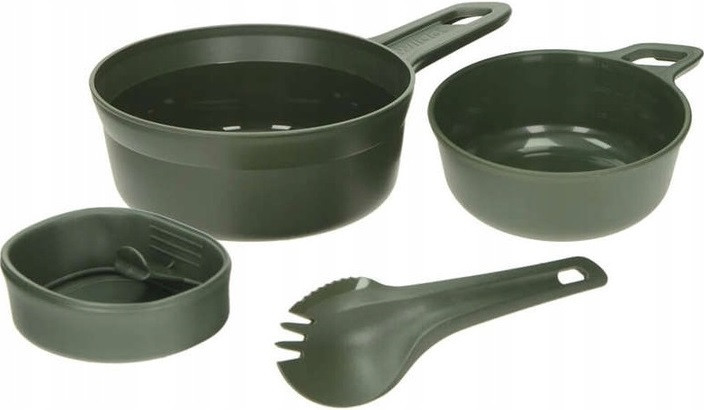 Туристичний Набір Посуди на 1 персону з 4 частин + карабін Wildo "Adventurer Travel" (14673101) Olive Нововолинськ - фото 2