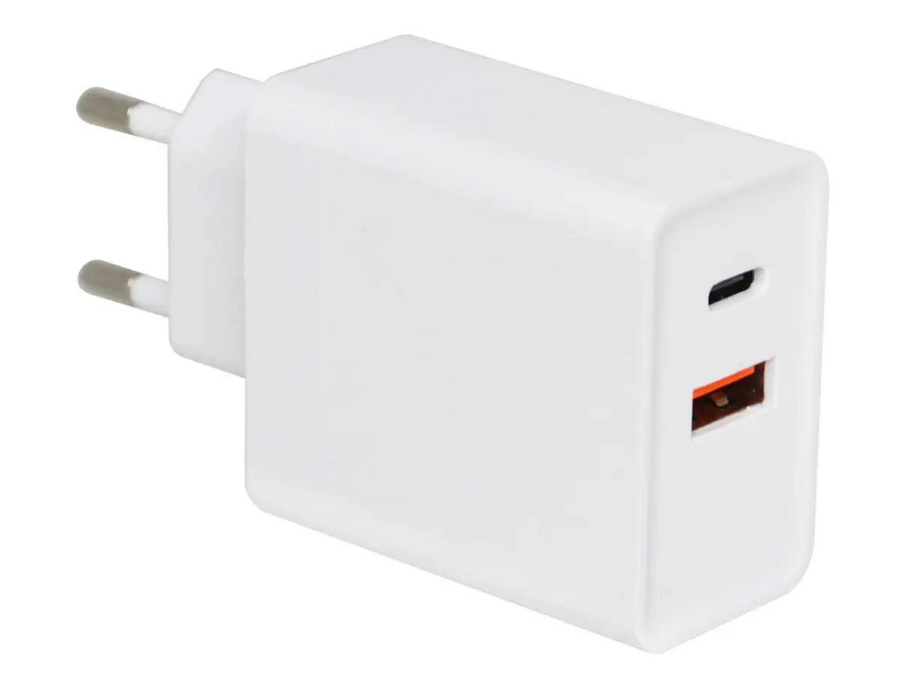 Зарядний пристрій 7614 240V - USB-A, USB Type-C 5V/3A білий Київ - фото 1