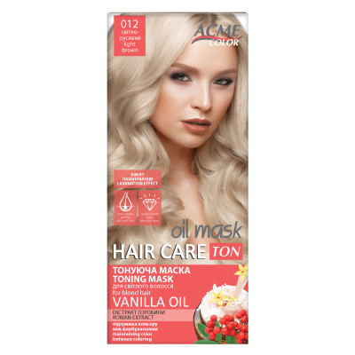 Відтінковий бальзам Acme Color Hair Care Ton Oil Mask 012 - Світло-русявий (4820197009497) Вінниця - фото 1