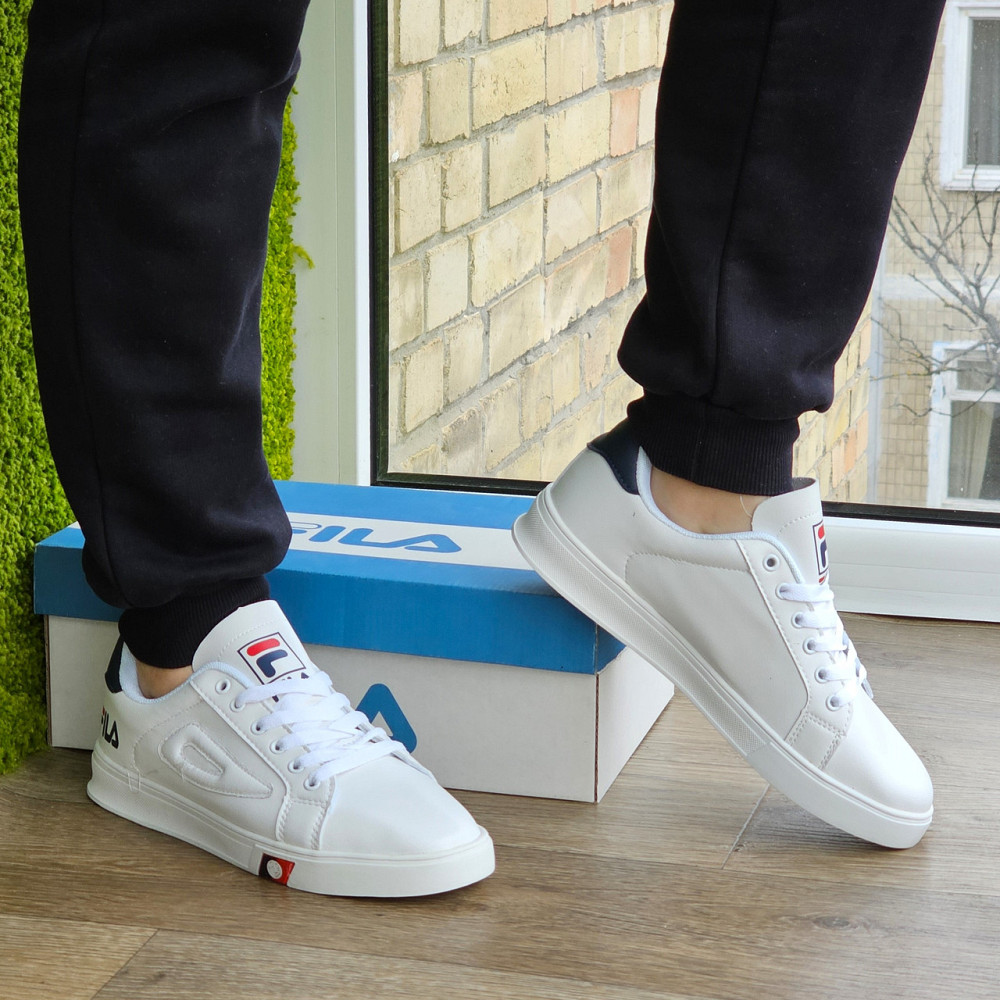 Мужские Кроссовки FILA Белые Кеды Фила Кожаные (размеры: 40,41,42,43,44) Видео Обзор Днепр - изображение 10