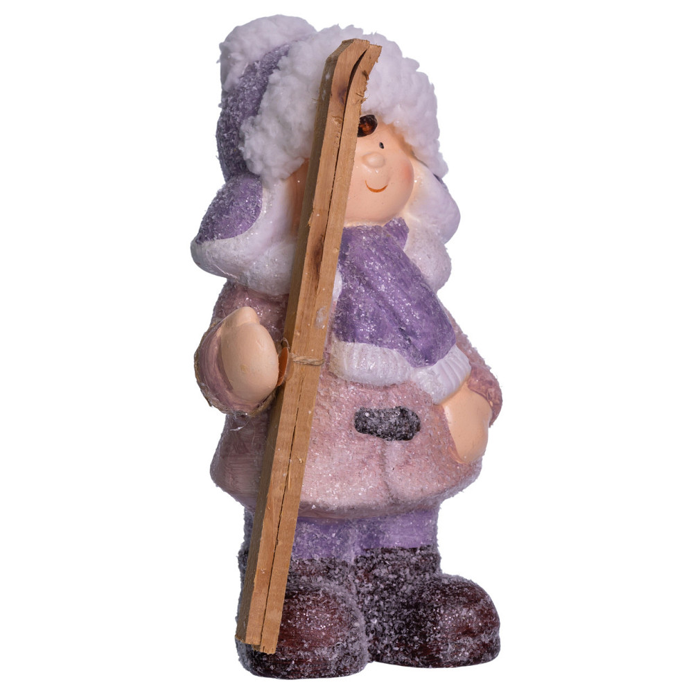 Новорічна фігурка Дівчинка з лижами з фарфору 12×10×22 (см) новорічний декор для дому, квартири, офісу CR-5-2 Коломыя - изображение 2