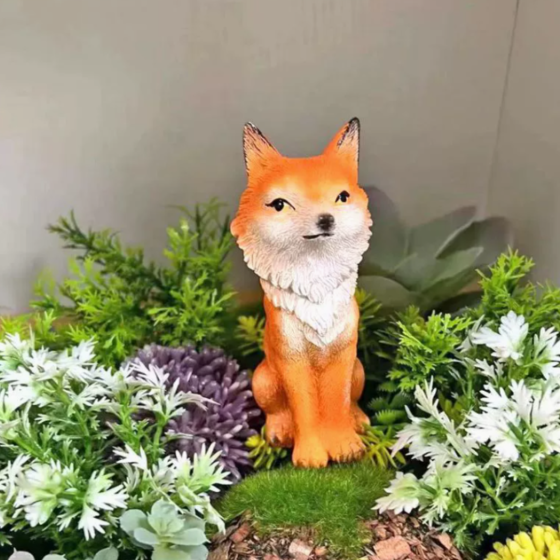 Фігурка Лисичка 11 х 7 см Помаранчева з полістоуну для вазону, флораріуму. міні-саду Одеса