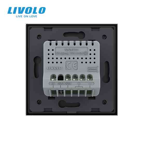 LIVOLO Сенсорна кнопка 1 сенсор 12/24V Livolo чорний скло (VL-C701CH-12) Коломыя
