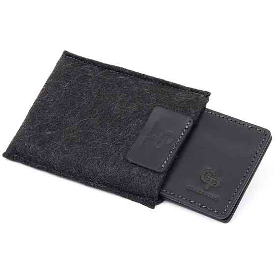 Стильный зажим для денег без застежки GRANDE PELLE 11294 Черный Киев