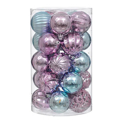 Елочная игрушка Jumi mix 25 шт (6 см) голубой., сиреневый (5900410400269) Винница - изображение 1