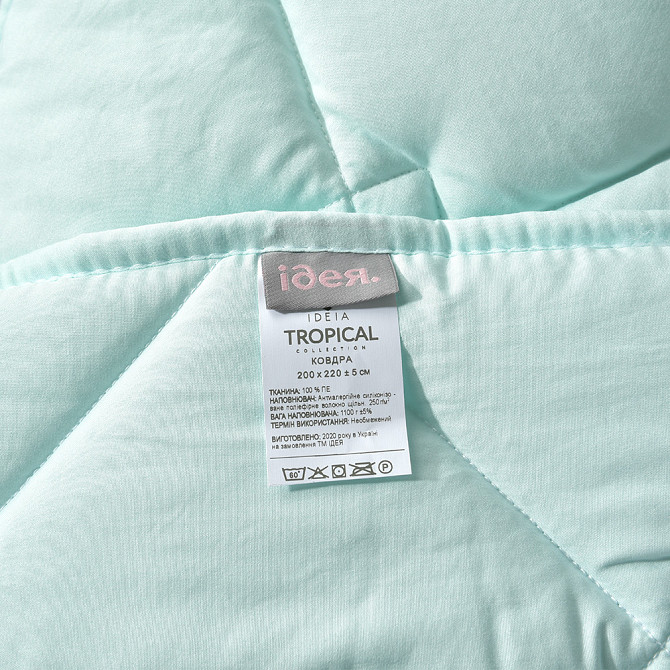 Набор IDEIA Tropical евро (Одеяло 200х220 см +2 подушки 50х70 см) бирюзовый (56861189) Черновцы - изображение 6