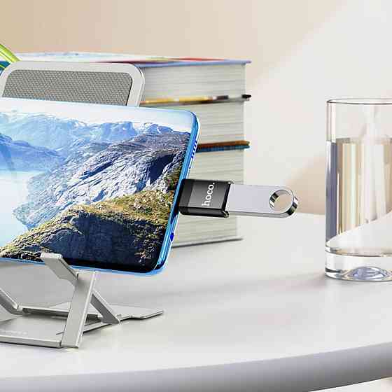 Хаб адаптер перехідник HOCO UA17 Type-C "тато" - USB "мама" USB3.0 adapter Black 6931474762016 Одеса