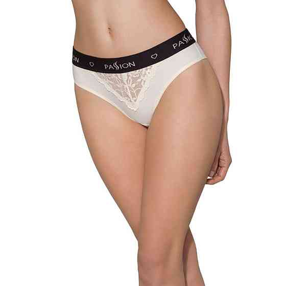 Трусики з широкою гумкою і мереживом Passion PS001 PANTIES M, ecru Sex Aura Київ