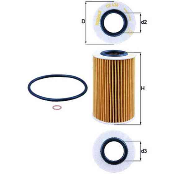 Оливний фільтр Mahle OX436D Hyinday, KIA CRDi Харків