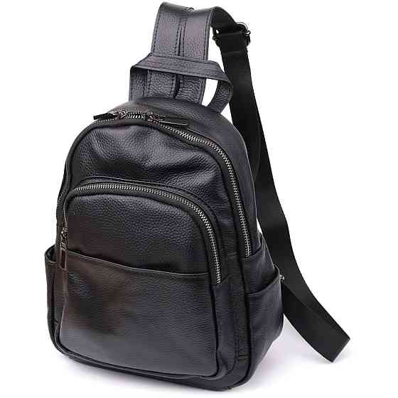 Женский рюкзак из натуральной кожи Vintage 23062 Черный Киев