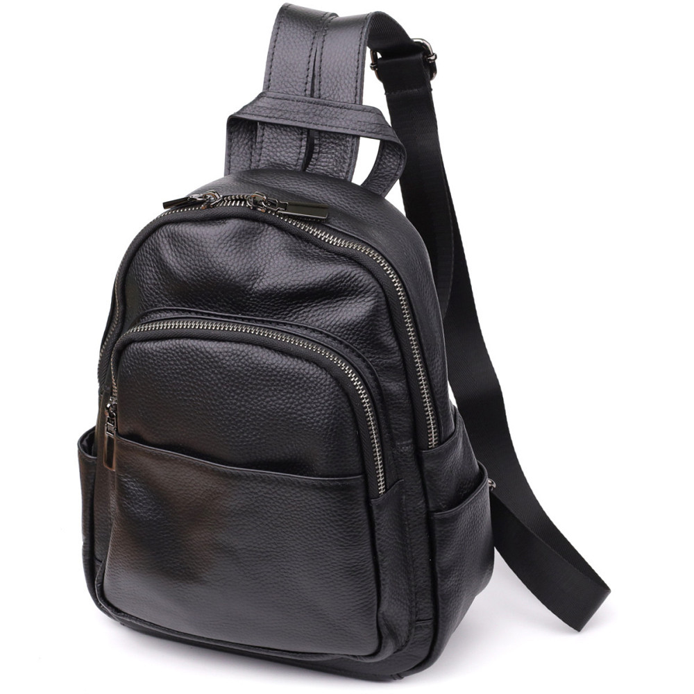 Жіночий рюкзак з натуральної шкіри Vintage 23062 Чорний Київ - фото 1