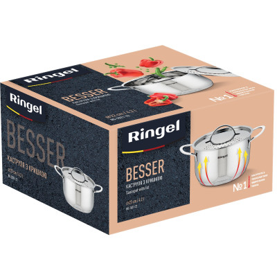 Кастрюля Ringel Besser з кришкою 4,2 л (RG-2021-22) Винница - изображение 7