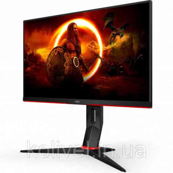 TFT 23.8" AOC Q24G2A/BK, QHD, IPS, 165Hz, 1ms, HDMI, DP, HAS, Pivot, чорний з червоним (Q24G2A/BK) Київ