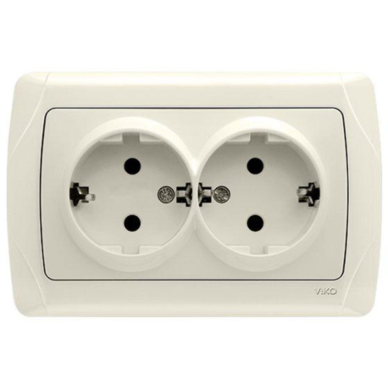 CARMEN Розетка 2 с заземлением крем Viko Харьков