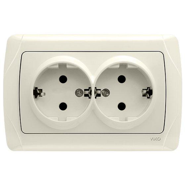 CARMEN Розетка 2 с заземлением крем Viko Харьков - изображение 1