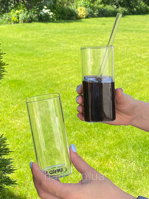 Склянка стильний скляний "Квадратна" 370 мл прозорий для дому та ресторану 102-555 Київ - фото 1