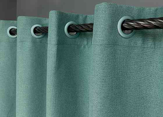 Комплект штор на люверсах VR-Textil Блэкаут двусторонний ASHEN NIGHT № 1849ш Бирюзовый 150х270 см 2 шт (37-0290) Киев