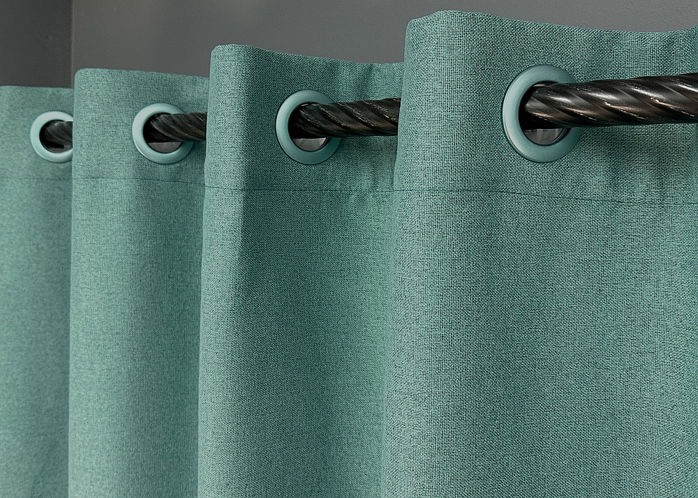 Комплект штор на люверсах VR-Textil Блэкаут двусторонний ASHEN NIGHT № 1849ш Бирюзовый 150х270 см 2 шт (37-0290) Киев - изображение 6