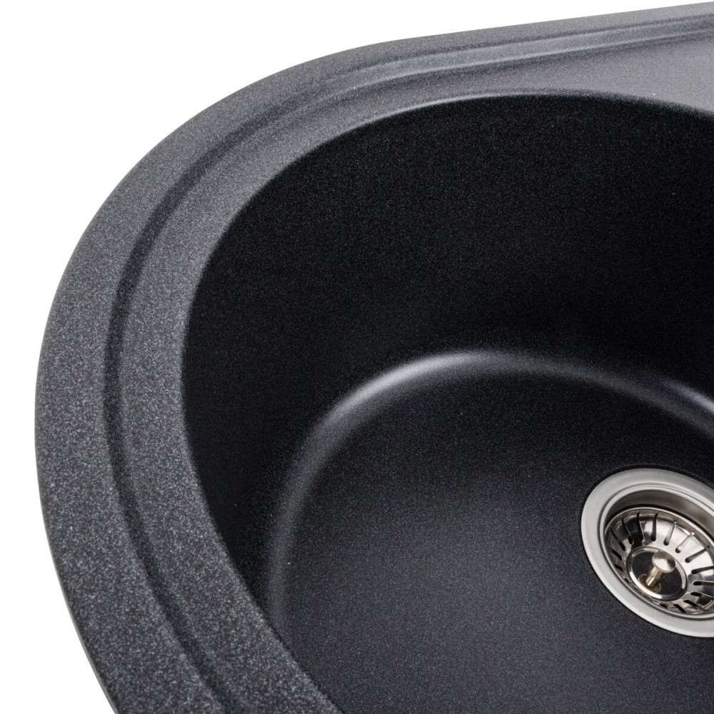 VALESO Гранітна мийка для кухні VALESO LIRA 7750 матова Карбон Київ - фото 4