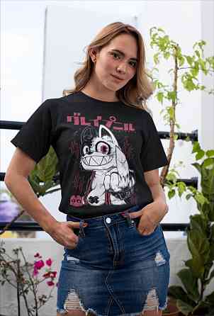 Футболка для хлопчика з аніме принтом Глеіпнір Схуікхі Монстер Аніме оверсайз (зріст від 165 до 180) Чорний AnimeJ0211m Дніпро