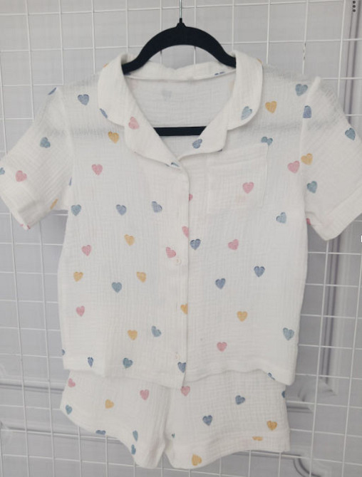 Детская пижамка из муслина шорты с рубашкой Земляника 146-152 Харьков - изображение 1