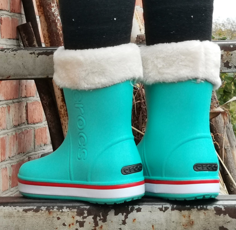 Жіночі Гумові Напівчоботи CROCS Бірюзові Чоботи Крокси Теплі Зимові (розміри: 36,37,38,39,41) — 12 Дніпро - фото 3