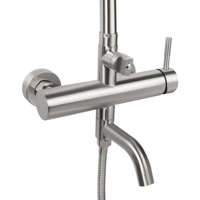 Душевая система универсальная Lidz Aria 1031 Nickel на три потребителя (с изливом) из нержавеющей стали Харьков - изображение 3