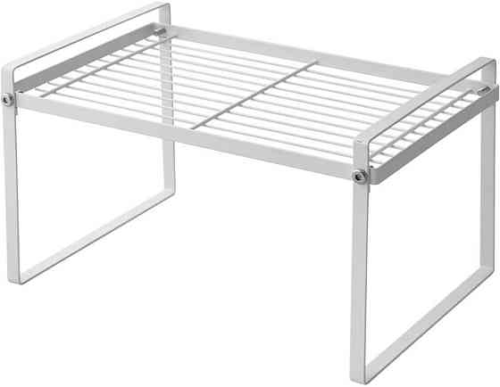 Кухонная дополнительная полочка, подставка, стеллаж под микроволновку или в шкаф металлическая 51см White Винница