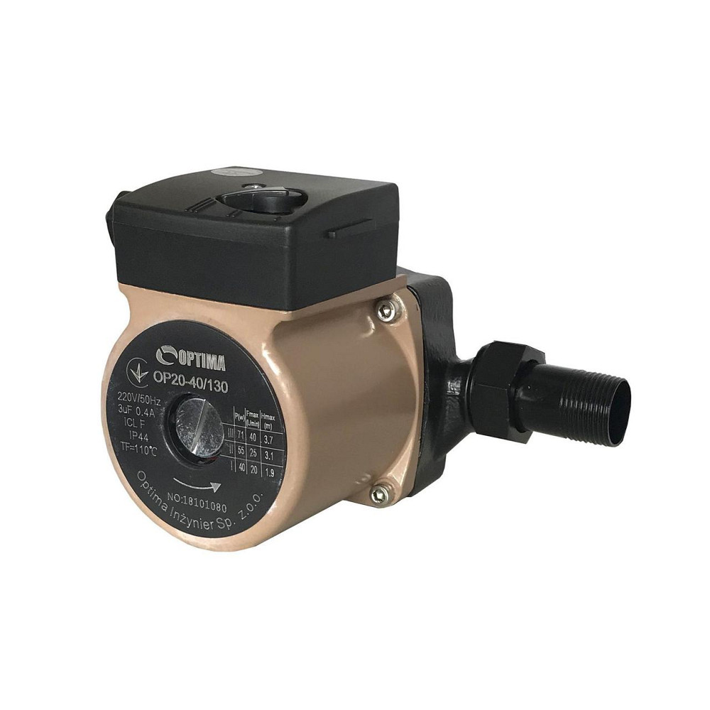 Насос циркуляційний Optima OP20-40 130мм + гайки, + кабель з вилкою (000010568) Київ - фото 5