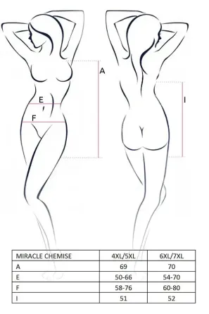 Сорочка з глибоким декольте Passion MIRACLE CHEMISE 4XL/5XL, black, трусики Львов