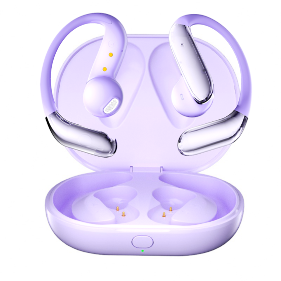 Наушники беспроводные  с шумоподавлением, сенсорным управлением и пространственным аудио,спортивные Bluetooth, Type-C,фиолетовые Каменец-Подольский
