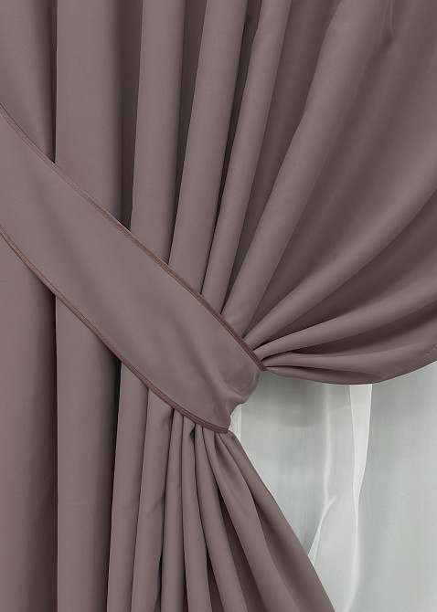 Комплект готових штор VR-Textil Блекаут Midnight № 1233ш Бурий 150х290 см 2 шт (33-0076) Київ - фото 13