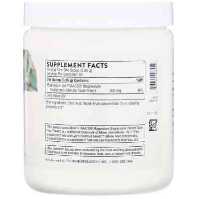 Мінерали Thorne Research Магній Бісгліцінат, 8,4 унції (237 гр) (THR-00644) Вінниця