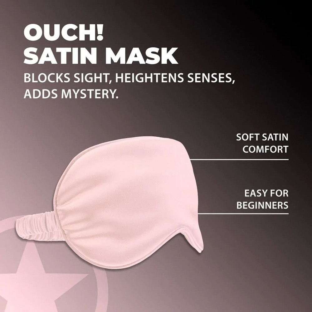 Маска на очі - Ouch! Satin Blindfold Powder Pink Sex Aura Київ - фото 2