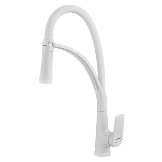 Змішувач для кухні Plamix Lucas-017 SET White REFL.White з підведенням (PM0716) Київ