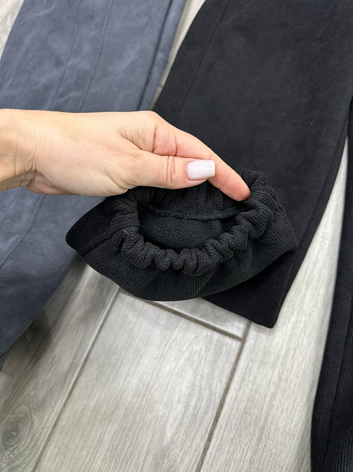 Чоловічі базові теплі штани з вельвету на флісі Чорний, 48 Одеса - фото 2