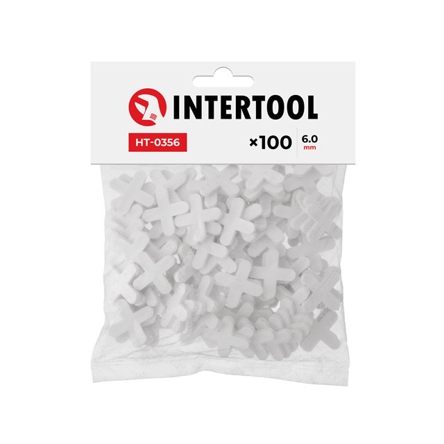 Набор дистанционных крестиков для плитки 6.0 мм /100шт INTERTOOL HT-0356 Киев - изображение 1
