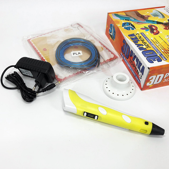 Качественная аккумуляторная 3d ручка 3D ручка Smart 3D Pen 2 желтая, Д ручка VT-878 3d pen-3 Киев - изображение 6