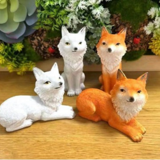 Фігурка Лисичка 11 х 7 см Помаранчева з полістоуну для вазону, флораріуму. міні-саду Оранжевый1 Одеса