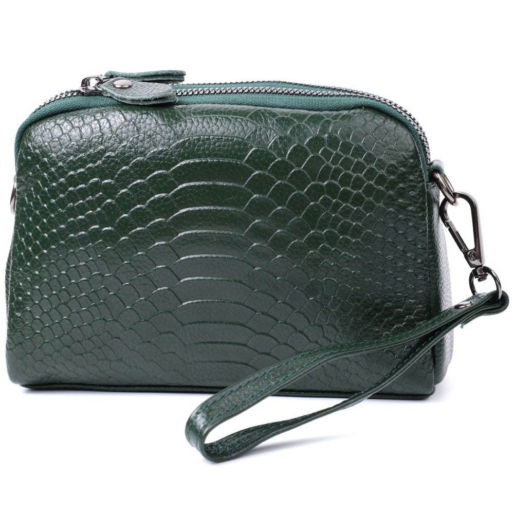 Женская компактная сумка на два отделения из натуральной кожи Vintage 22802 Зеленый Киев - изображение 5