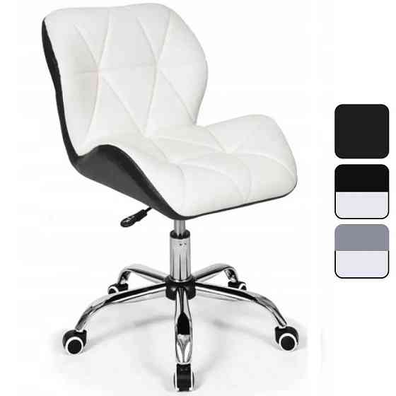 Крісло офісне комп'ютерне B-531 на коліщатках робоче для комп'ютера офісу дому Чорно-білий Київ