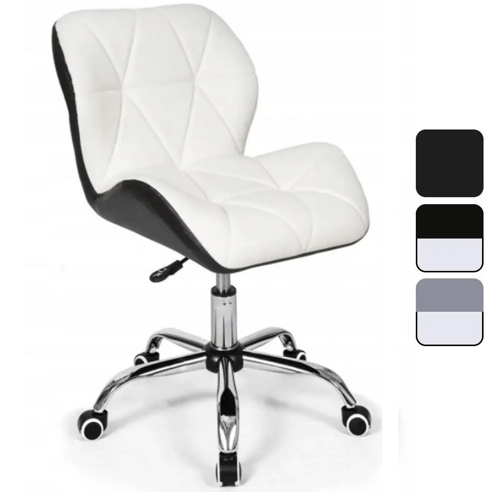 Крісло офісне комп'ютерне B-531 на коліщатках робоче для комп'ютера офісу дому Чорно-білий Київ - фото 1