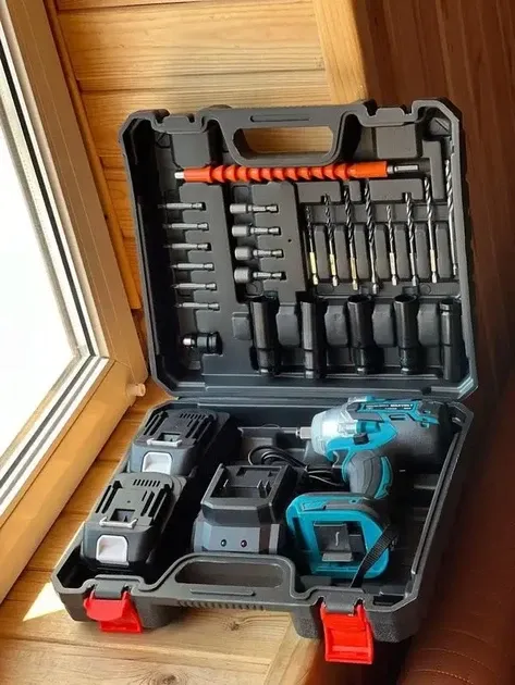 Набор электрических ударных гайковертов TS-5548, аккумулятор 48В, крутящий момент 520 Нм, 18 аксессуаров, кейс Одесса - изображение 2