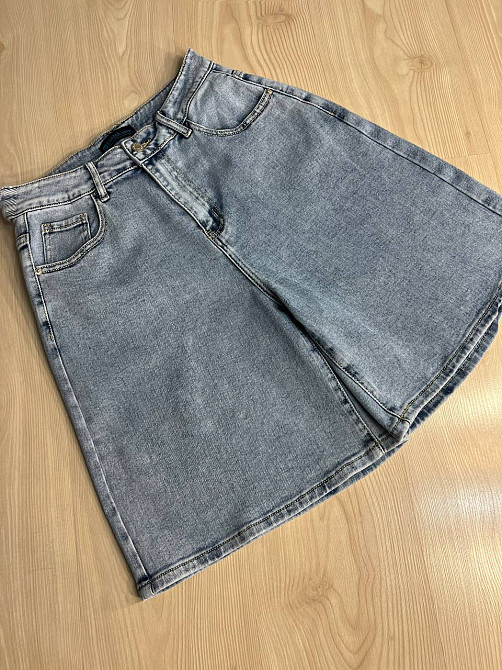 Шорти жіночі джинсові Liana 4-015 бермуди висока посадка великі розміри стрейч блакитні, блакитний, 30, 30, 81 см, 112 см Київ - фото 13