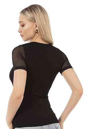 Футболка жіноча Ozkan з імітацією майки, чорна — Viscose 26981 XXL Київ